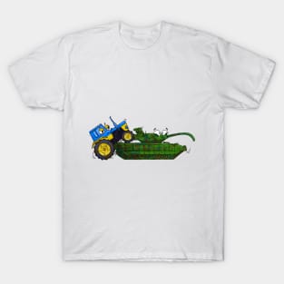Ukrainian Tractor on Russian Tank T-Shirt